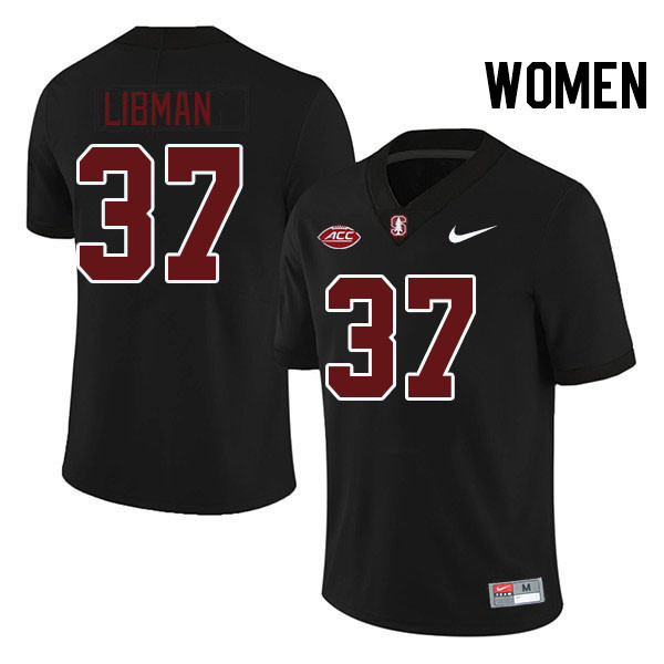 Women #37 Myles Libman Stanford Cardinal 2024 ACC Conference College Football Jerseys Stitched-Black